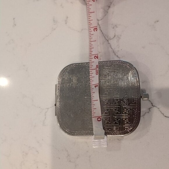 Vintage Russian BEINICE Decorative Square Double Sided Compact Cosmetic Mirror - Picture 6 of 7